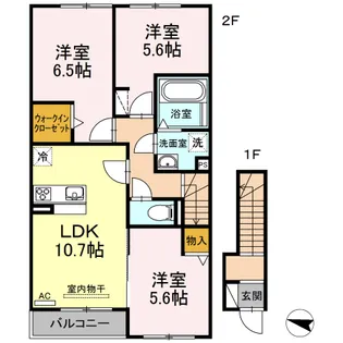 キャスパ【2階】の間取り