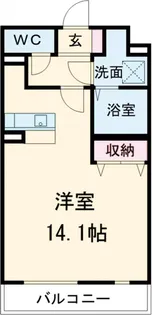 八幡山公園ザ・レジデンスB【1階】の間取り