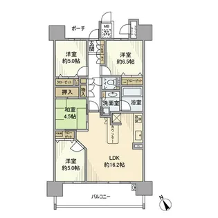 バンベール四日市かわらまち【6階】の間取り