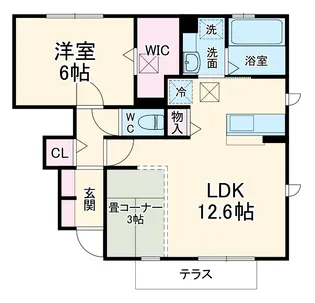ソレイユ B【1階】の間取り