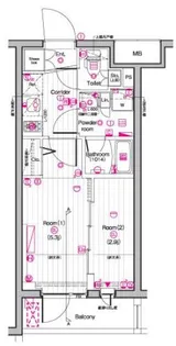 THE PREMIUM CUBE G 東中野【4階】の間取り