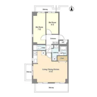 コンフォリア竹ノ塚ウエスト【8階】の間取り
