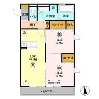 グレイスコート【2階】の間取り