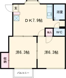 イシイサンヴィレッジA【2階】の間取り