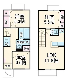 モダンテラス【1階】の間取り