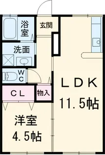 グリーンルーフ2【101号室】の間取り