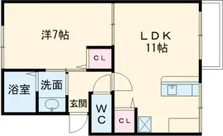 ハイツトクベ【102号室】の間取り