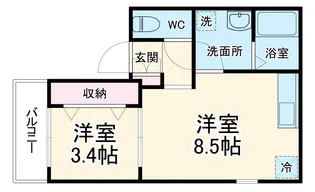 FSネコテラス【303号室】の間取り