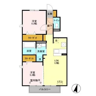 メゾン桜の里【1階】の間取り