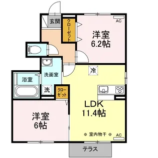 リベルテ B【101号室】の間取り