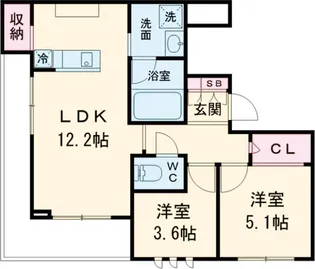 フローラ尾山台【302号室】の間取り