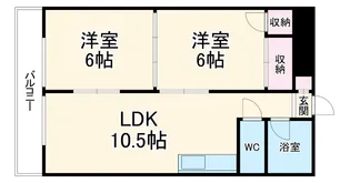 シャトー松葉【402号室】の間取り