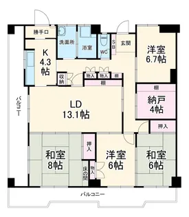納屋橋マンションA棟【10階】の間取り