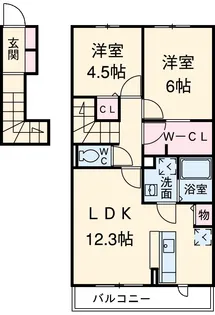 ブリエⅡ【2階】の間取り