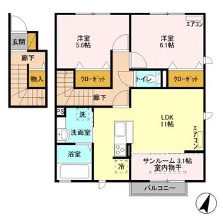 フォレステージ イーストA【2階】の間取り