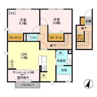 フォレステージ イーストB【2階】の間取り