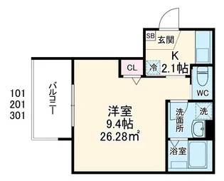 CUORE三光町【2階】の間取り