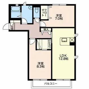 ヴェルドミールB【2階】の間取り