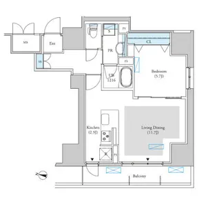 ロイジェントパークス千葉中央【14階】の間取り
