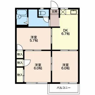 サニータウン七舗A【2階】の間取り
