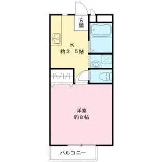 メールハイツA【1階】の間取り