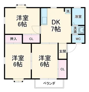 カーサ小鷹野 A【2階】の間取り