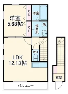 リーブルファイン下萱津山伏【201号室】の間取り