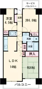 グランパセオ新小岩【6階】の間取り