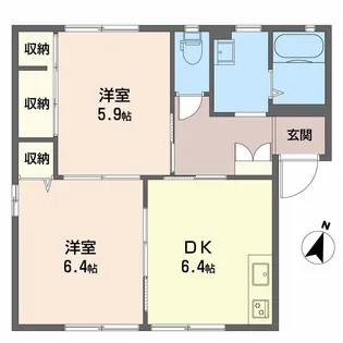 フレッシュタウン船木B【1階】の間取り