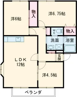 cocon小山【101号室】の間取り
