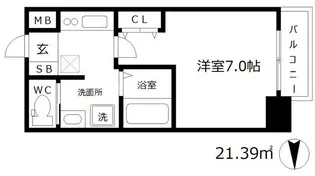 SK南森町【1001号室】の間取り
