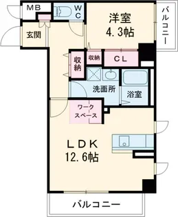 アベニューA【6階】の間取り