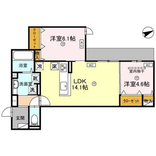 O-crest池田桃園【2階】の間取り