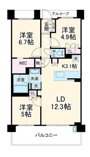 ラ・青葉台コルティーレ【3階】の間取り