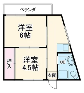 仲尾崎ハイツ【102号室】の間取り