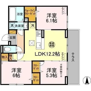 NOBLE FERRO D棟【1階】の間取り