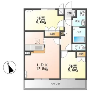 クレア美原【1階】の間取り