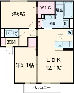 グレース青柳A棟【1階】の間取り