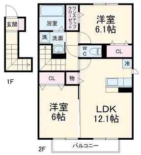 M・ヴィレッジ【2階】の間取り
