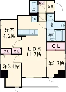ドゥーエ日暮里Ⅲ【2階】の間取り