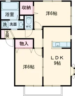 ハイツ・シャルムF【1階】の間取り