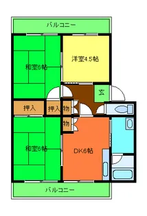 コーポラス府中【303号室】の間取り