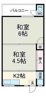 第1永楽荘【211号室】の間取り