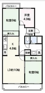 コープ野村厚木愛甲2号棟【4階】の間取り