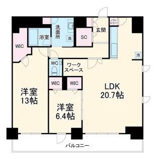 CEDAR NORITAKE【8階】の間取り