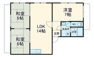 サンポール明大寺【604号室】の間取り