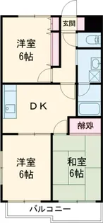 イースタンパレス水戸【6階】の間取り