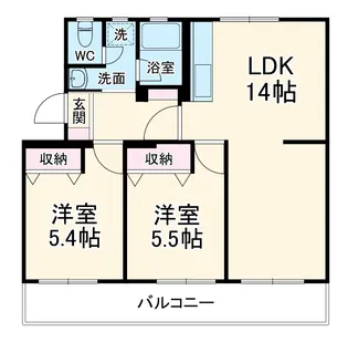 豊ロイヤルマンション【4階】の間取り