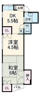 セラディール東橋本【201号室】の間取り