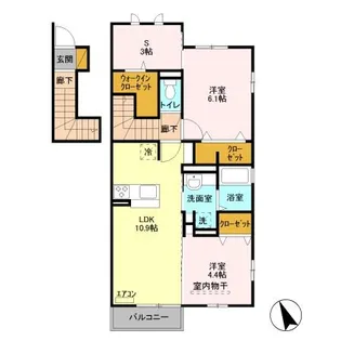 ブリアール Ⅰ【2階】の間取り